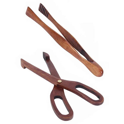 1-7pc teak natural wood tableware